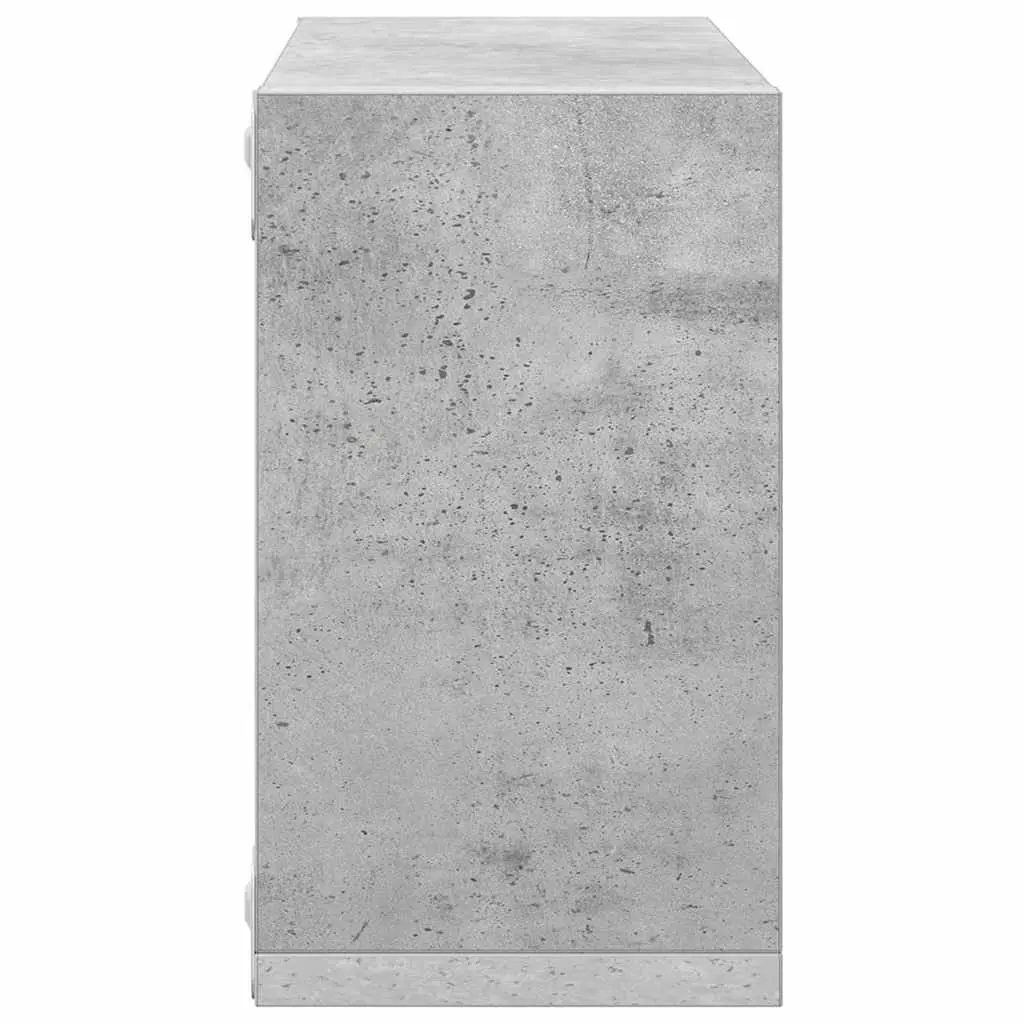 Wall Cube Shelves Set 2 pcs Grey Floating Storage Display Organiser Bedroom