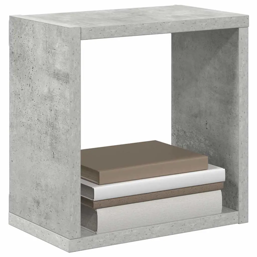 Wall Cube Shelves Set 2 pcs Grey Floating Storage Display Organiser Bedroom
