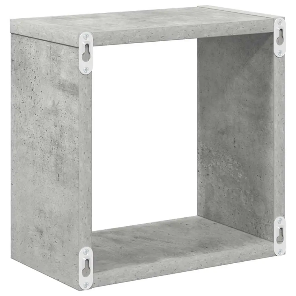 Wall Cube Shelves 6 Pieces Grey Floating Storage Display Organiser