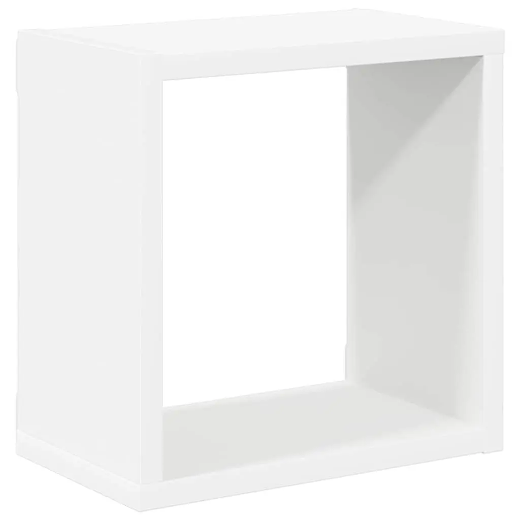 Wall Cube Shelves Floating Storage Display White Sonoma Oak 26x15x26cm Set of 2