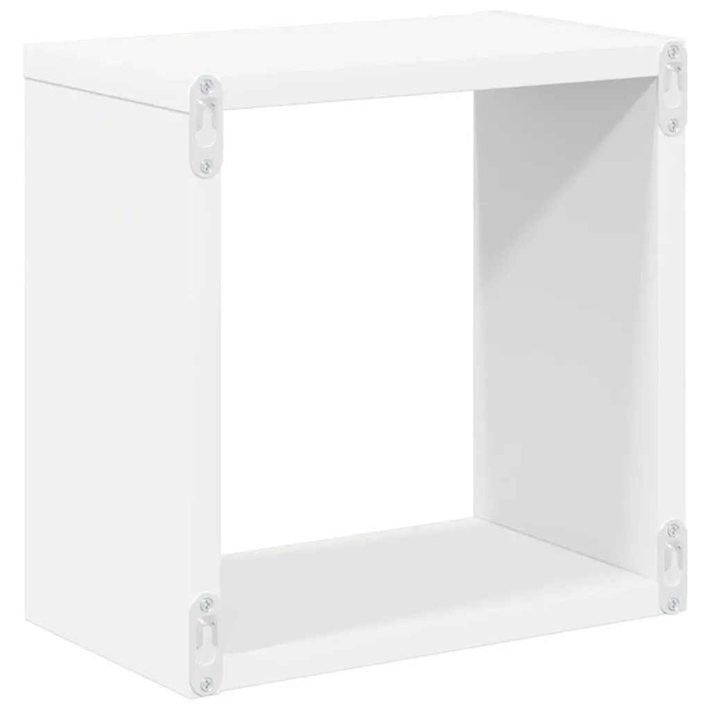 Wall Cube Shelves Floating Storage Display White Sonoma Oak 26x15x26cm Set of 2