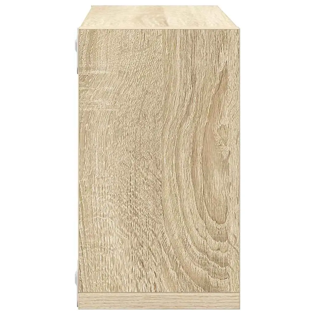 Wall Cube Shelves Set 6 Pieces for Living Room Bedroom Kitchen White Sonoma Oak 26cm