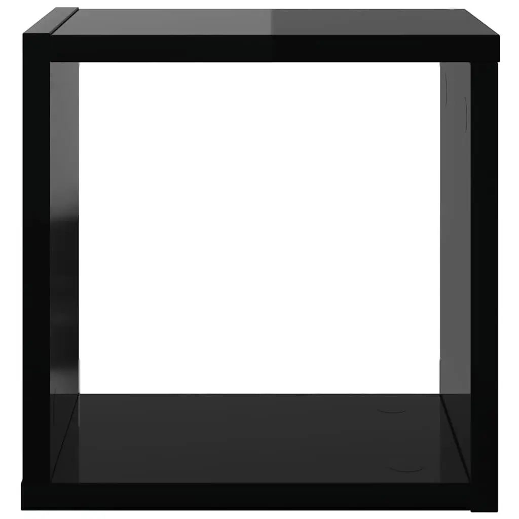 Wall Cube Shelves 2 Pcs Black Floating Display Storage Bedroom Living Room