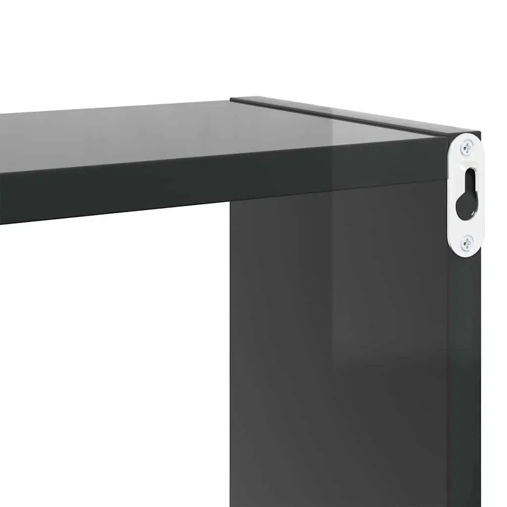 Cube Shelves 4 Pieces Grey Floating Storage Display Home Decor Organizer