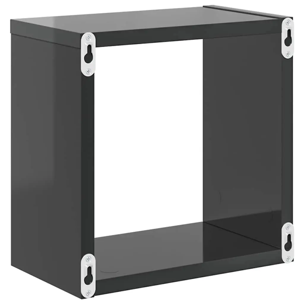 Cube Shelves 4 Pieces Grey Floating Storage Display Home Decor Organizer