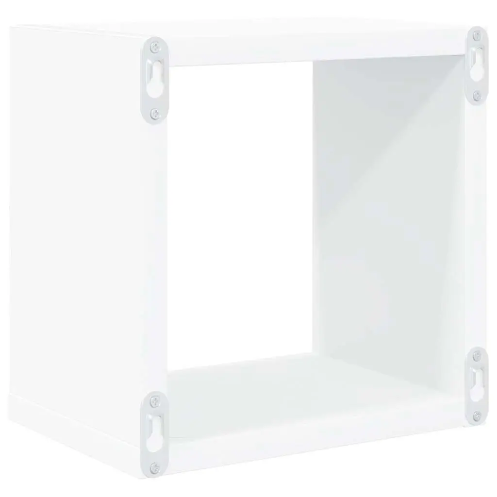 Wall Cube Shelves 6 Pieces White Floating Storage Display Hanging Organiser Set