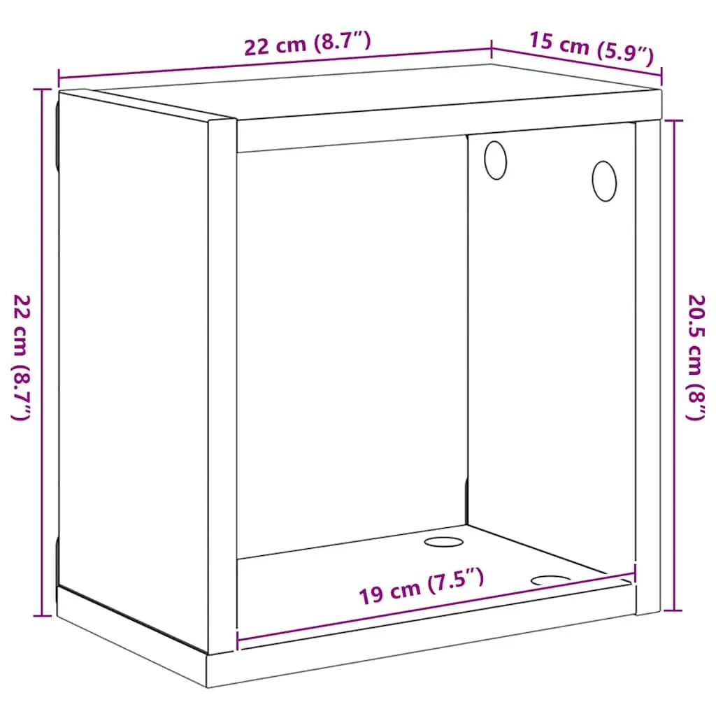 Wall Cube Shelves 6 Pieces White Floating Storage Display Hanging Organiser Set