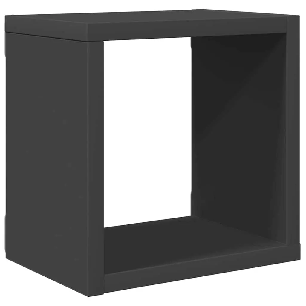 Floating Cube Shelves Set 4 Pieces Grey Wall Mounted Storage Display for Living Room Bedroom Kitchen