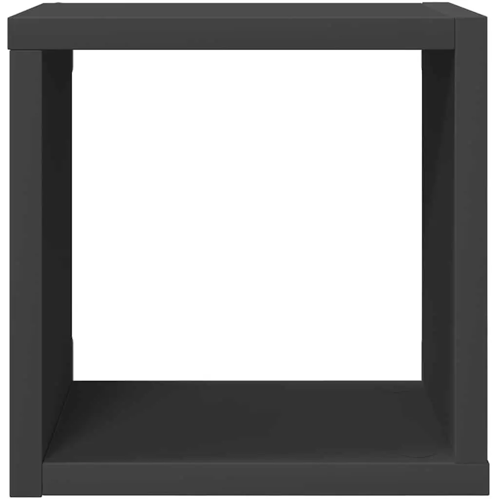 Floating Cube Shelves Set 4 Pieces Grey Wall Mounted Storage Display for Living Room Bedroom Kitchen