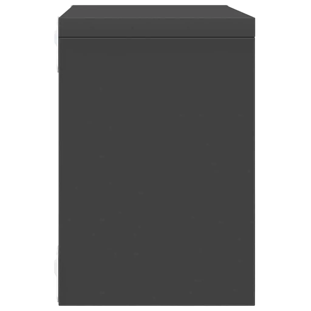 Floating Cube Shelves Set 4 Pieces Grey Wall Mounted Storage Display for Living Room Bedroom Kitchen