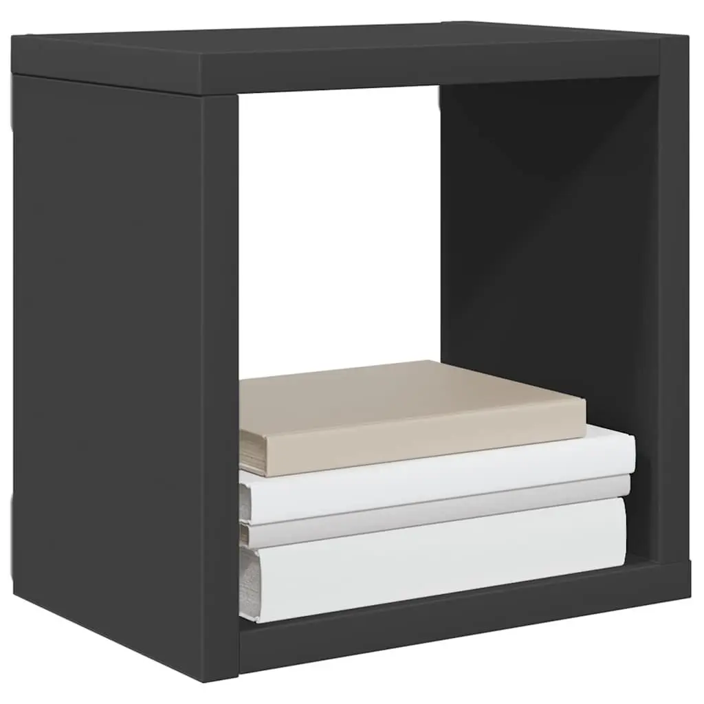Floating Cube Shelves Set 4 Pieces Grey Wall Mounted Storage Display for Living Room Bedroom Kitchen