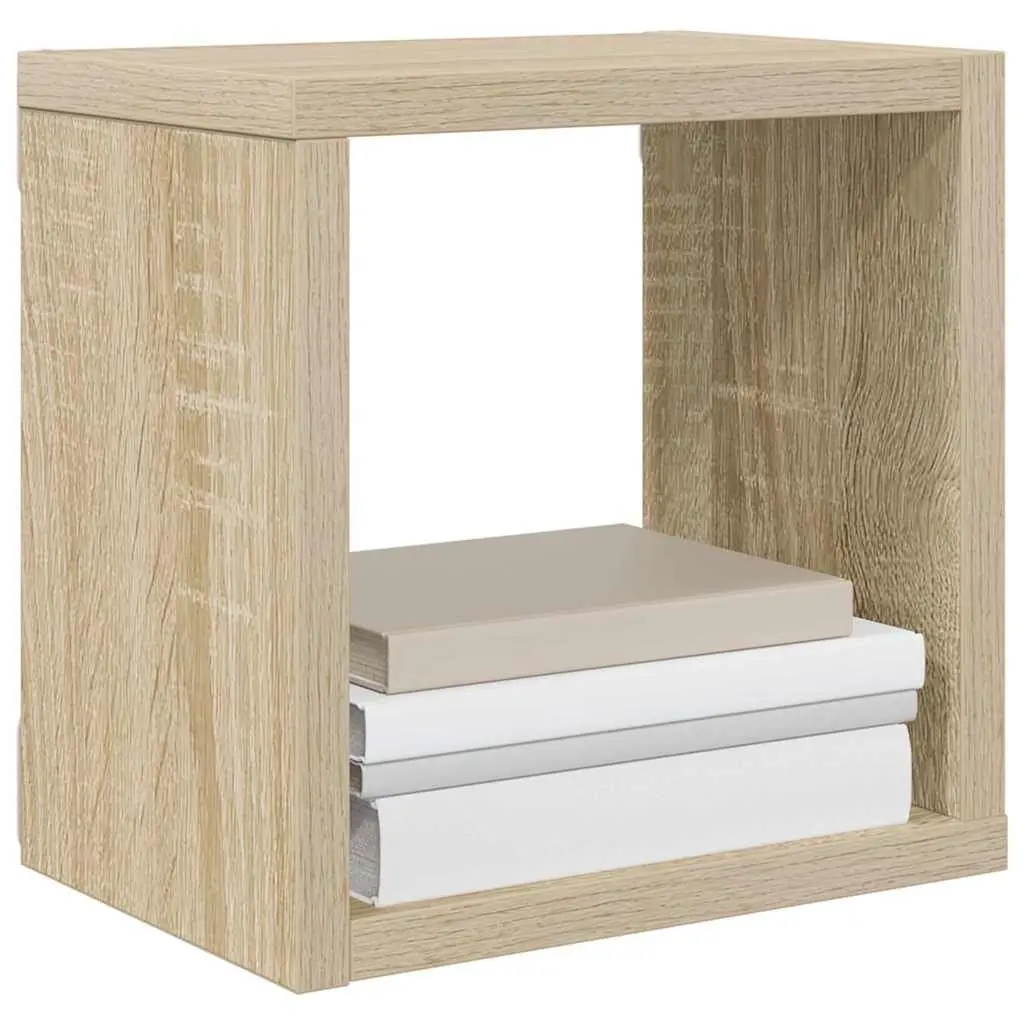 Wall Cube Shelves 4 Piece Set Brown Floating Storage Display Home Decor