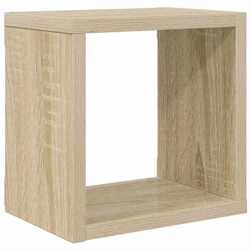 Wall Cube Shelves 6 Pieces Brown Floating Storage Display Organizer Home Decor