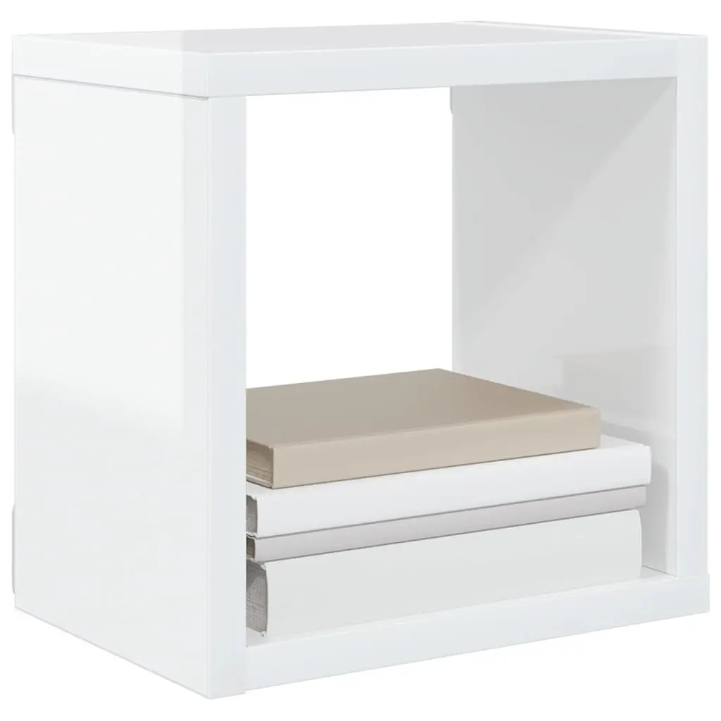 Wall Cube Shelves 4 Piece Set White Floating Storage Display Organiser Home