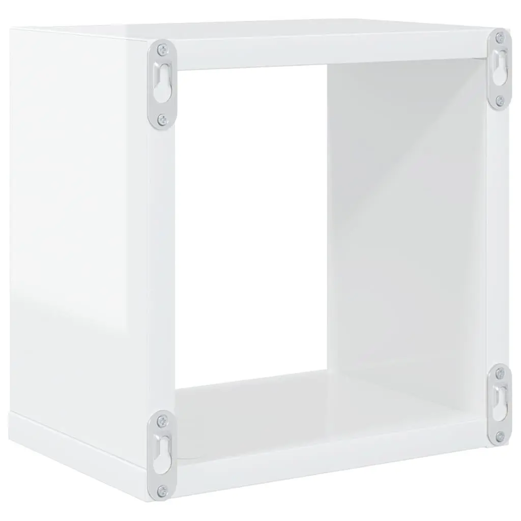 Wall Cube Shelves Set 6 Piece Floating Storage Display Organiser Home Decor White