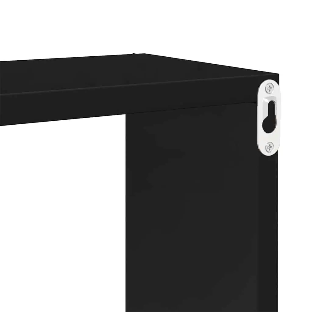 Wall Cube Shelves 4 Pcs Floating Storage Display Black Hanging Organizer Set