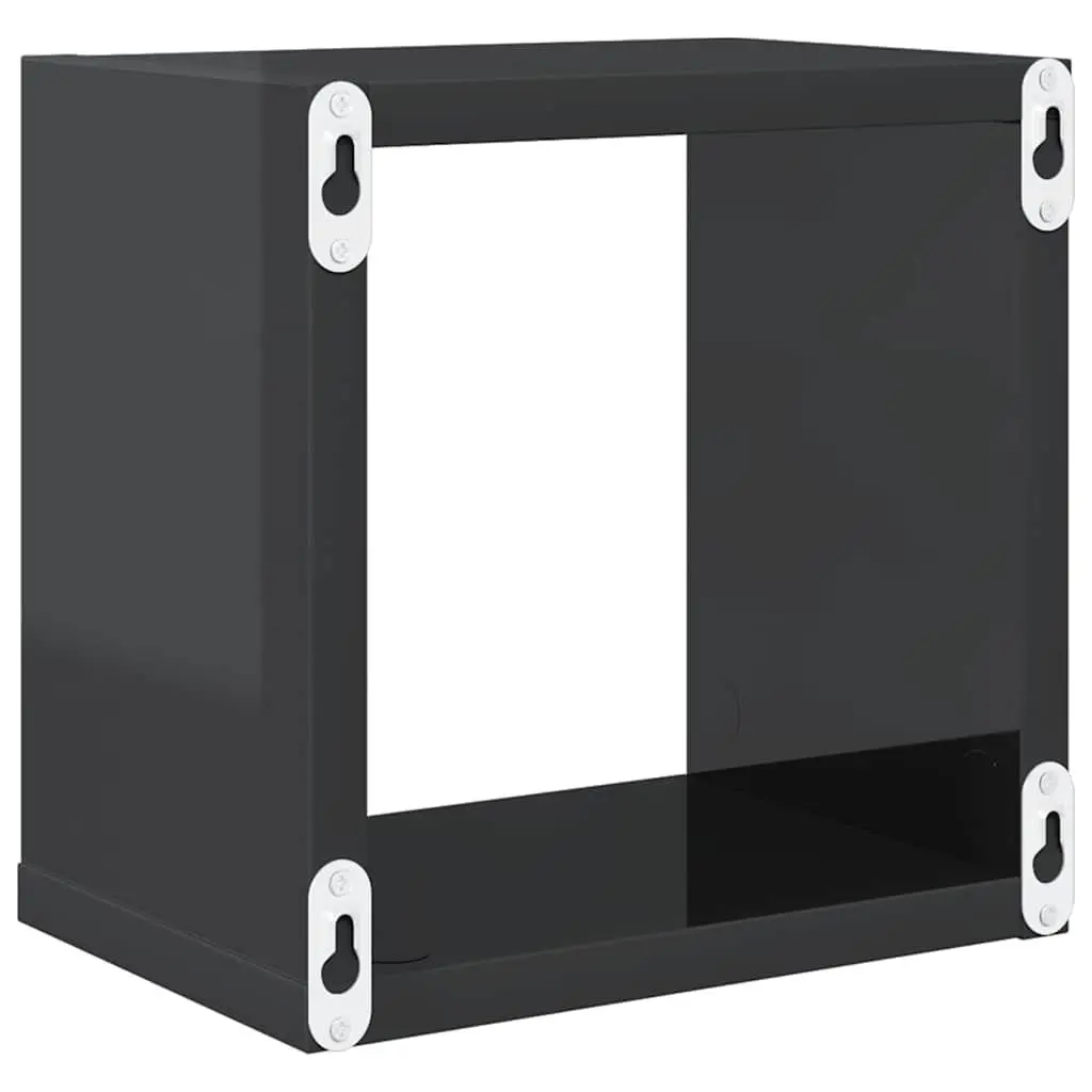 Wall Cube Shelves 6 Piece Set Floating Storage Display Grey Home Decor