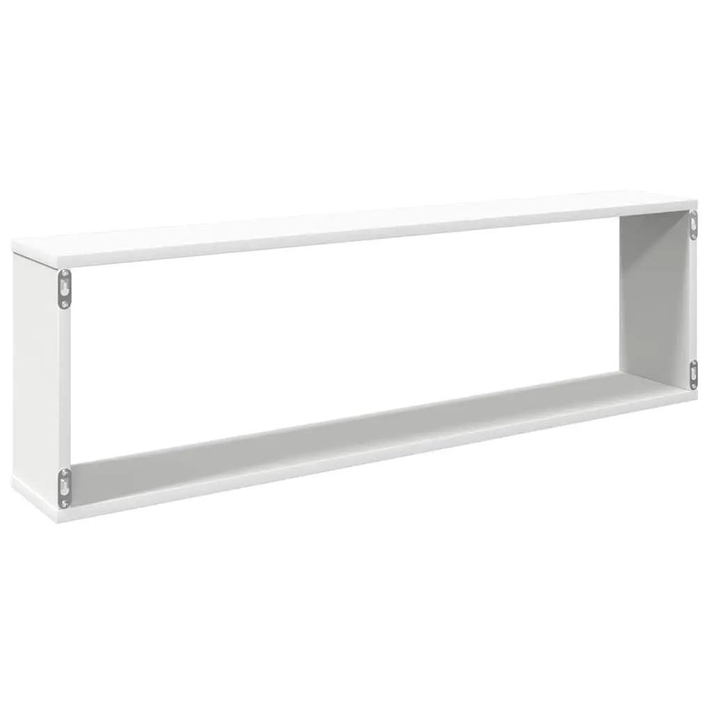 Wall Cube Shelves for Display and Storage 100x15x30 cm White 2 Piece