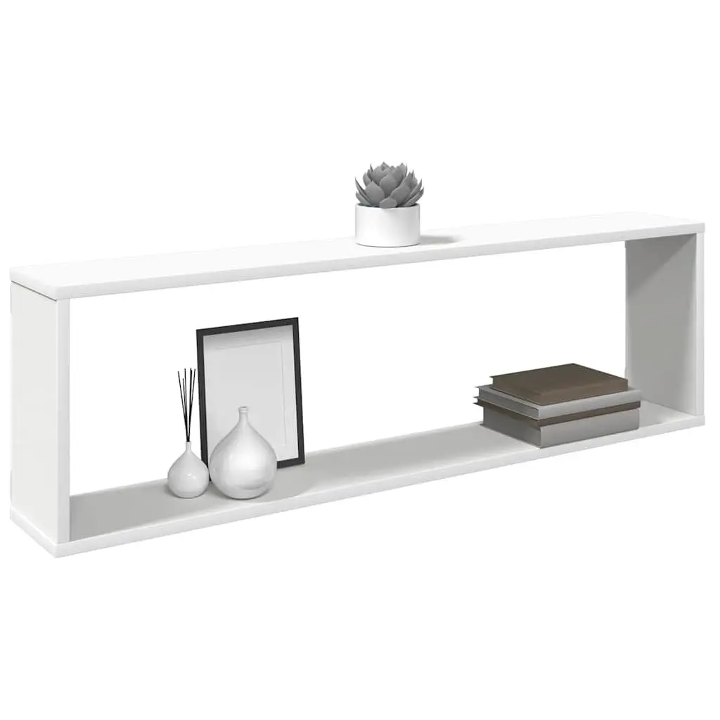 Wall Cube Shelves for Display and Storage 100x15x30 cm White 2 Piece