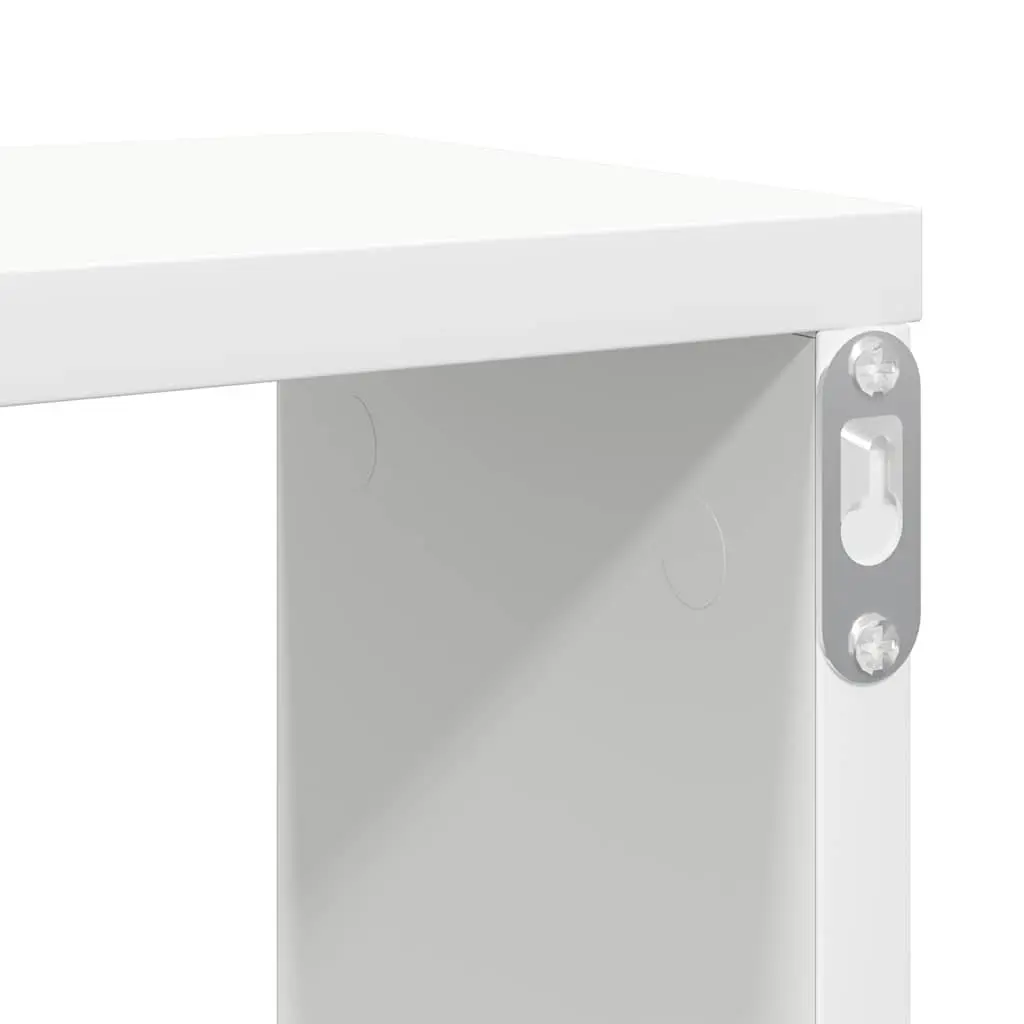 Wall Cube Shelves Set 4 pcs Display Storage Floating Shelving White Engineered