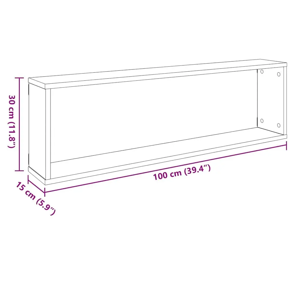 Wall Cube Shelves Set 4 pcs Display Storage Floating Shelving White Engineered