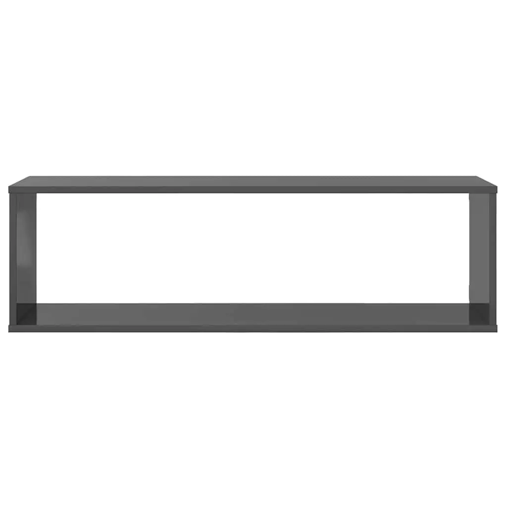Wall Cube Shelves for Display and Storage Grey 100x15x30 cm 2 Piece Floating Shelving Unit