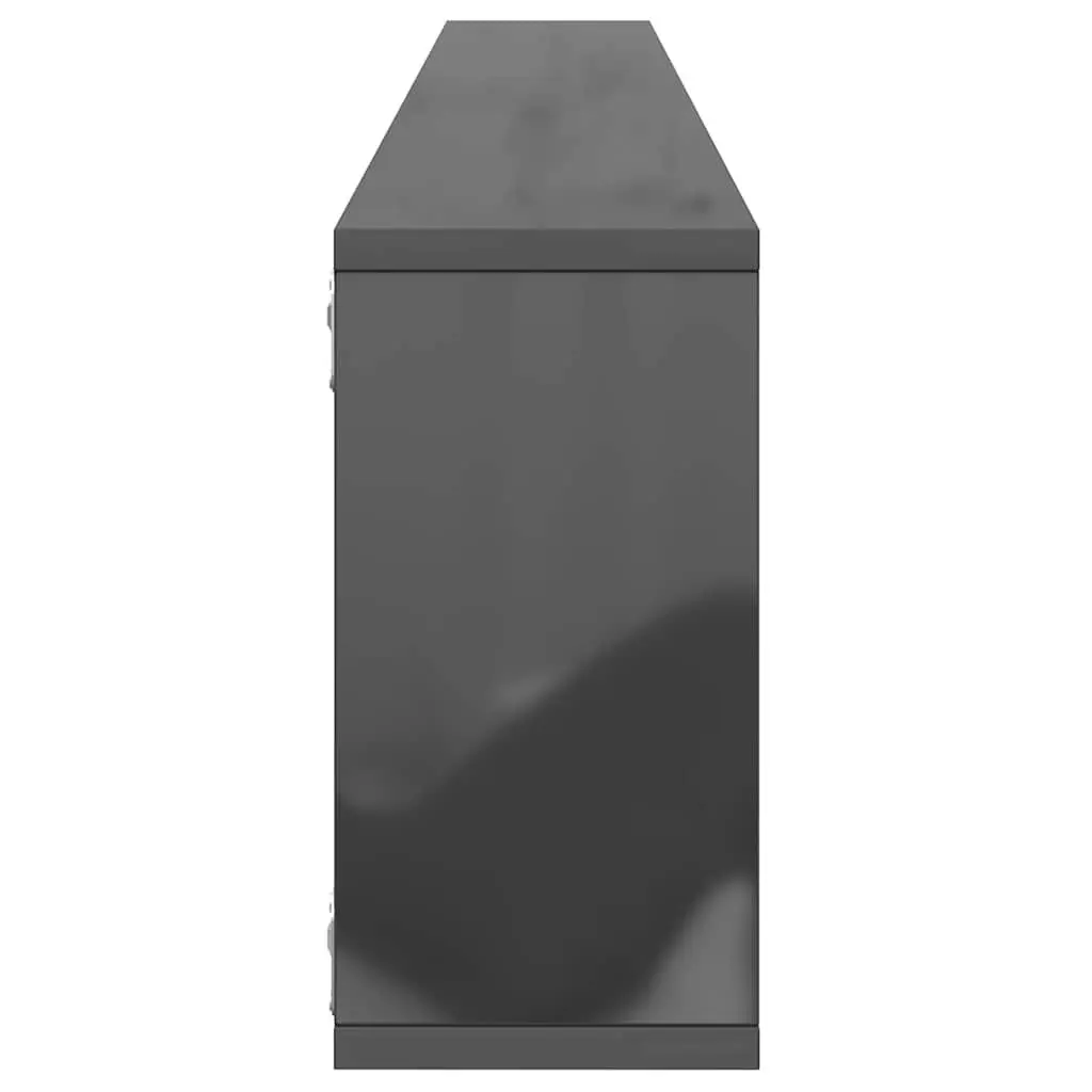 Wall Cube Shelves for Display and Storage Grey 100x15x30 cm 2 Piece Floating Shelving Unit