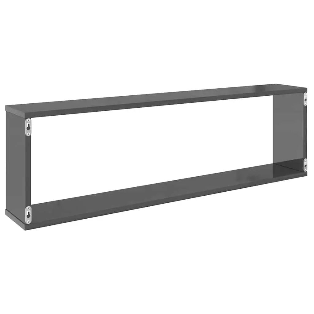 Wall Cube Shelves 6 Pieces Grey Floating Display Storage Shelving Set