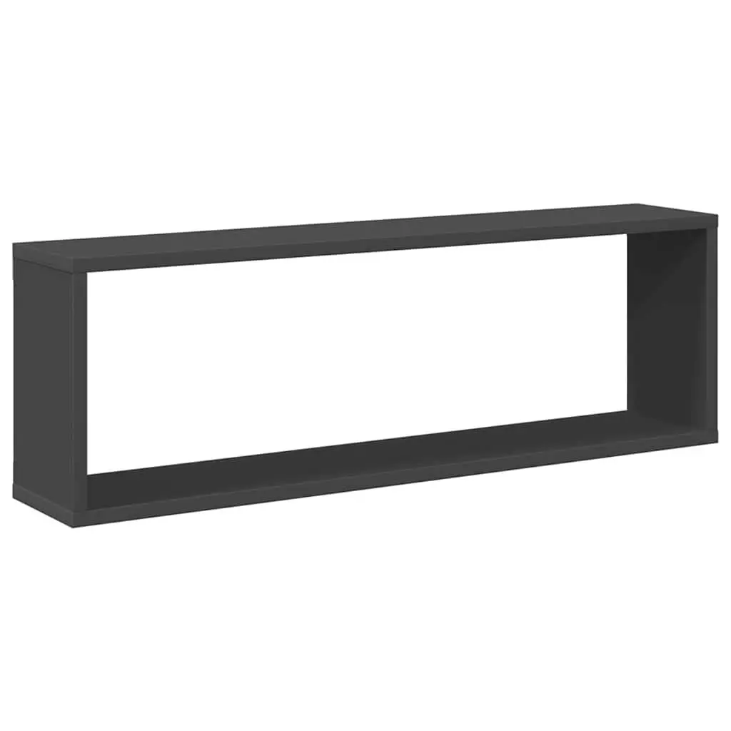 Wall Cube Shelves 2 pcs Grey 80x15x26.5 cm Display Storage Floating Shelving