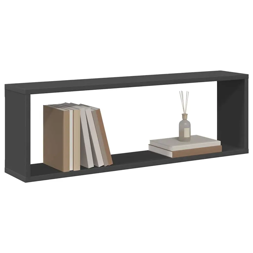 Wall Cube Shelves 6 Piece Set Grey Storage Display Floating Mounted Home Decor