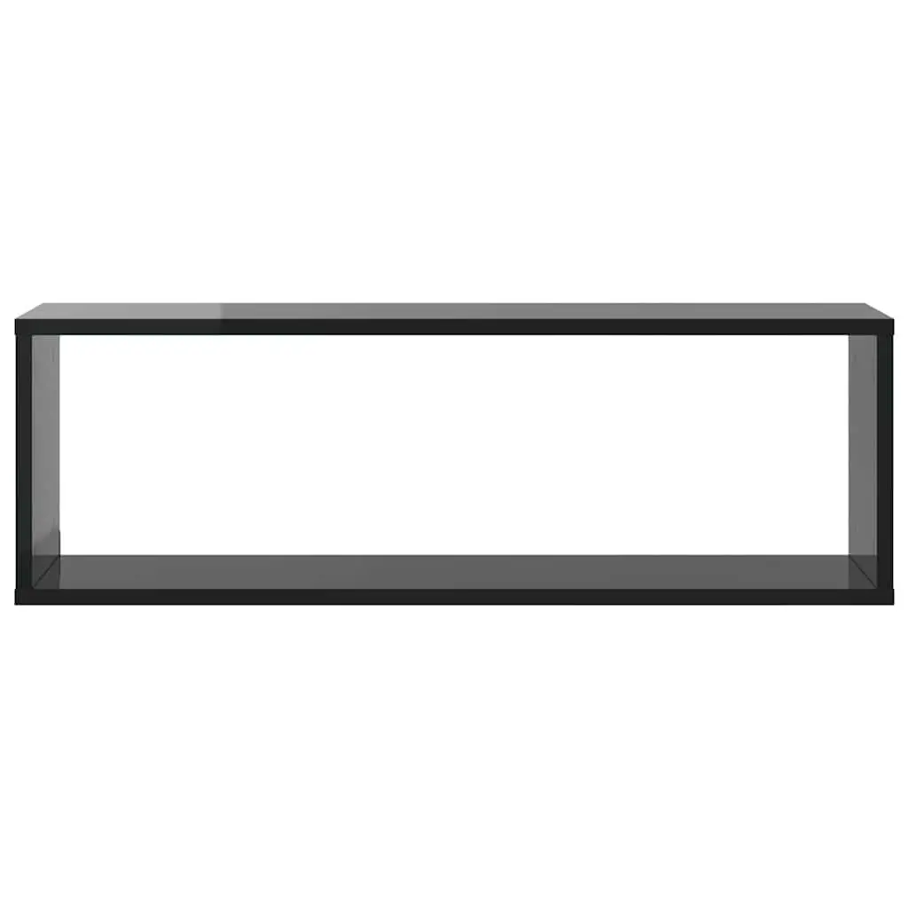 Grey Wall Cube Shelves Set of 2
