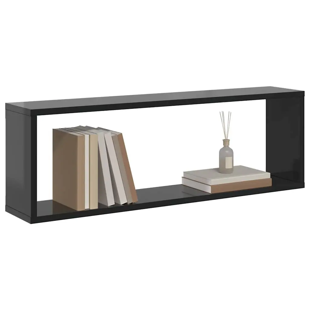 Grey Wall Cube Shelves Set of 2