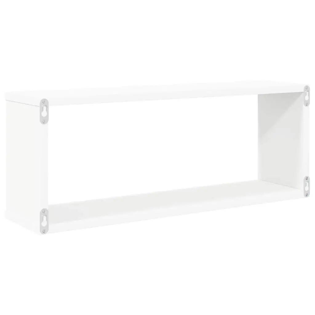 Wall Cube Shelves 2 pcs White Floating Storage Display Shelving Unit