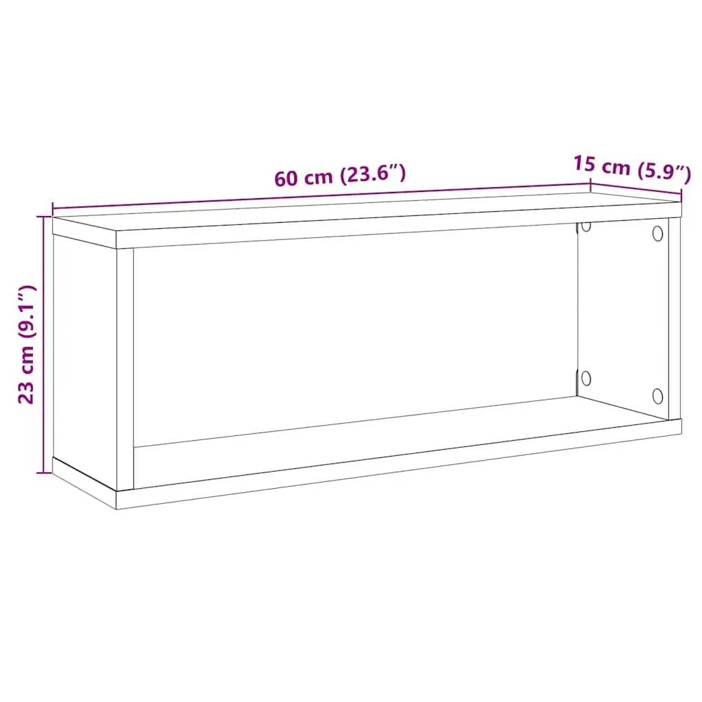 Wall Cube Shelves 6 pcs Grey Floating Storage Display Organizer Set