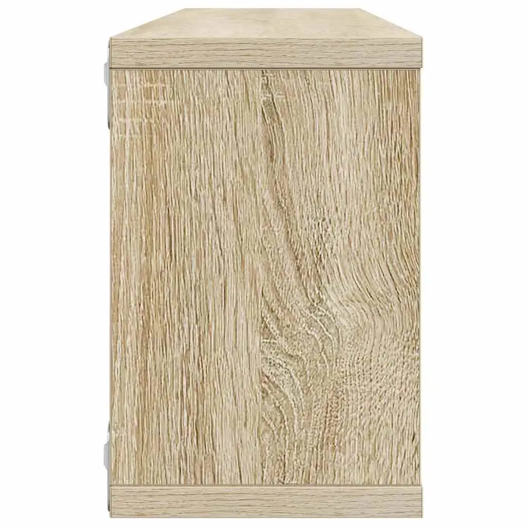 Wall Cube Shelves Set of 2 for Storage and Display Sonoma Oak 60 x 15 x 23 cm