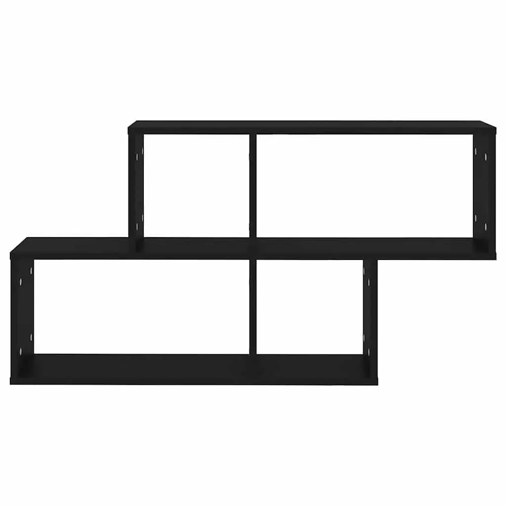 Black Floating Wall Shelf Organizer