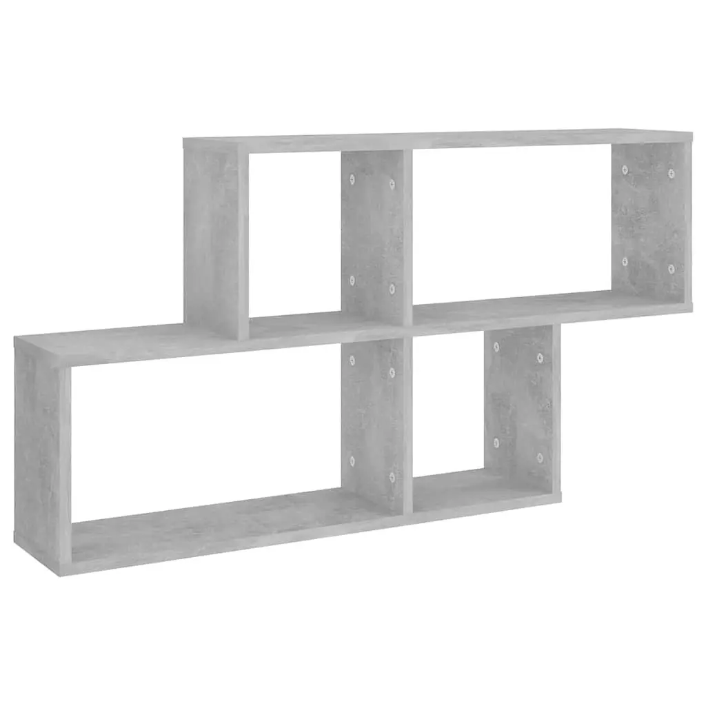 Wall Shelf Living Room Bedroom 100x18x53cm Engineered Wood Grey Concrete Display Storage Organizer