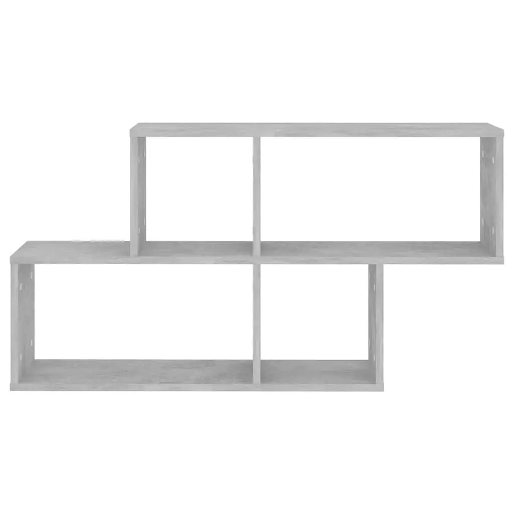 Wall Shelf Living Room Bedroom 100x18x53cm Engineered Wood Grey Concrete Display Storage Organizer
