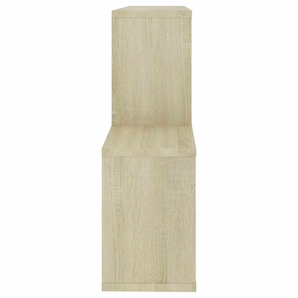 Wall Shelf White Engineered Wood Cube Display Storage Living Room 100 x 18 x 53 cm
