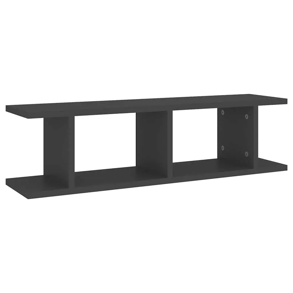 Grey Floating Cube Shelf 2-Pack