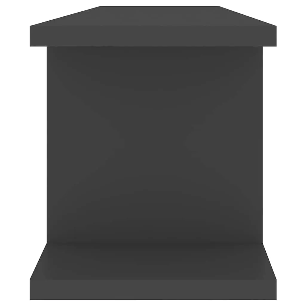 Grey Floating Cube Shelf 2-Pack