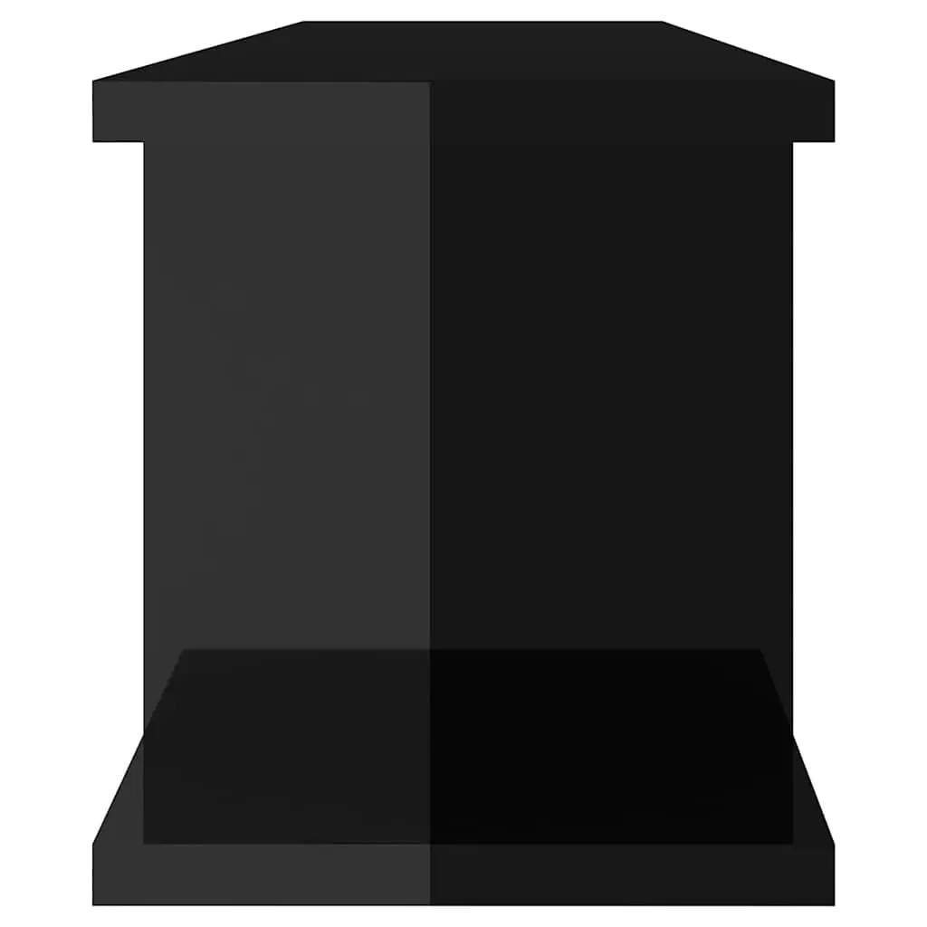 Black Floating Cube Shelves, Set of 2