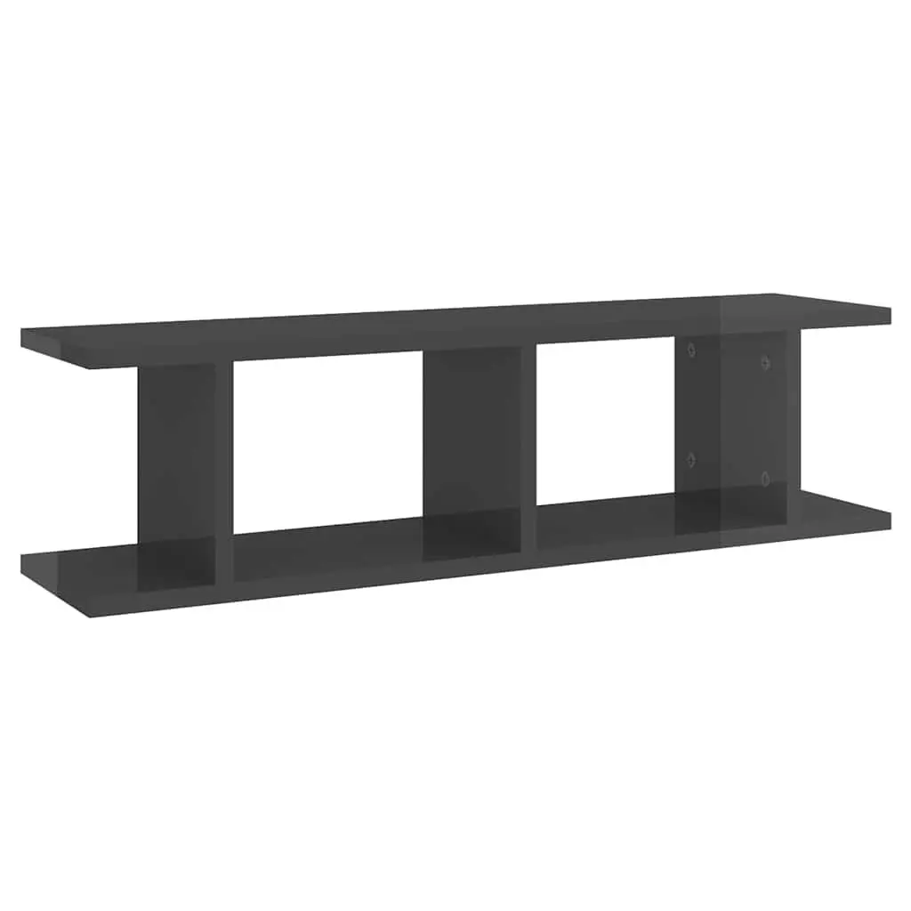 Wall Shelves 2 Pcs Grey Floating Display Cube Storage Bedroom Living Room Decor