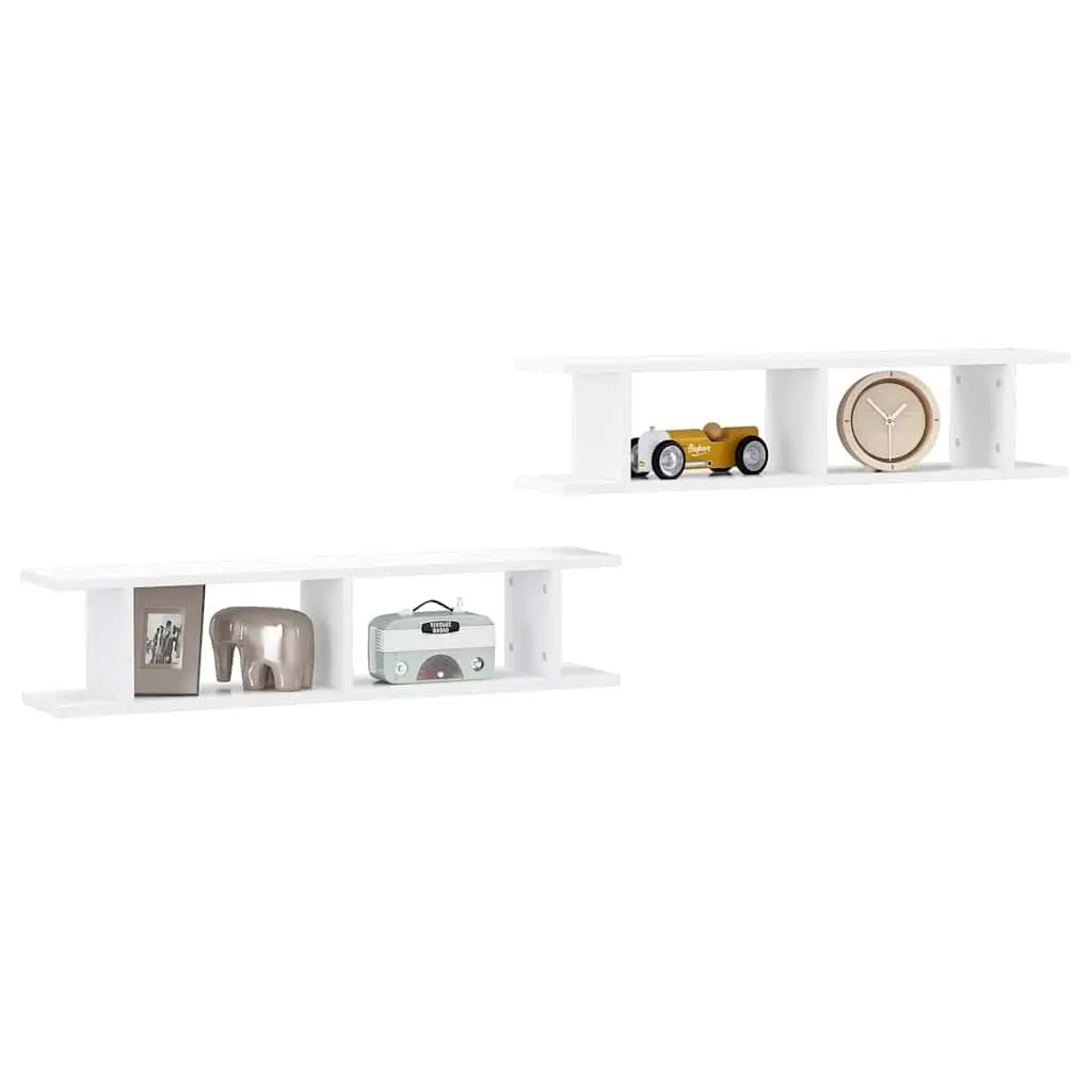 White Wall Shelf 90x18x20cm Floating Display Cube Storage Shelves Decor