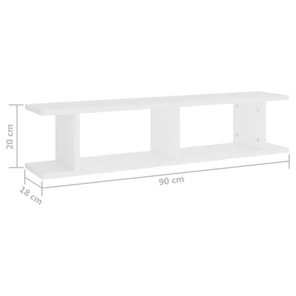 White Wall Shelf 90x18x20cm Floating Display Cube Storage Shelves Decor