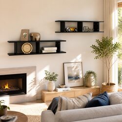 Wall Shelves 2 pcs Grey 90x18x20 cm Floating Display Cube Storage Unit