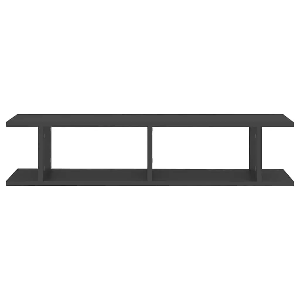 Wall Shelves Floating Display Unit for Living Room Bedroom Grey 90x18x20 cm 2 Piece