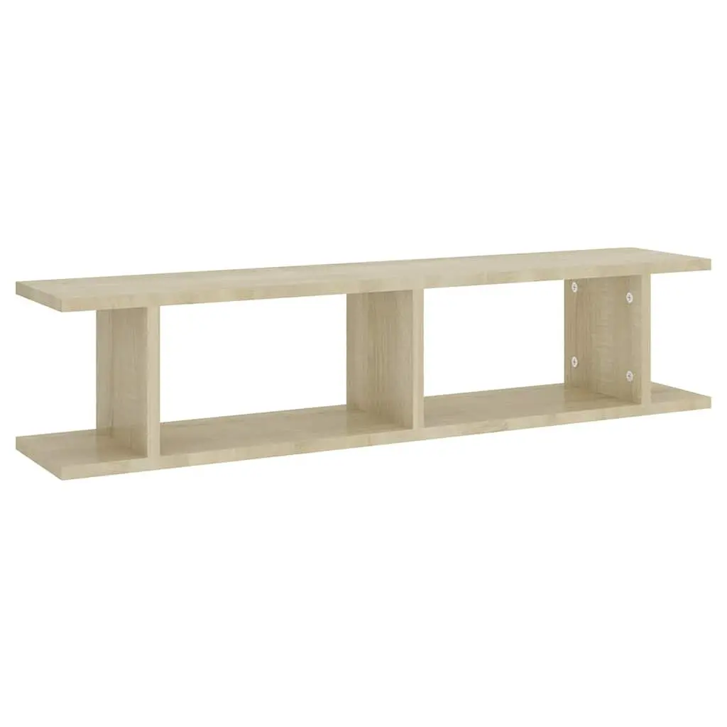 Wall Shelves for Home Decor 2 Piece Brown Cube Display Storage Shelving Unit 90 x 18 x 20 cm