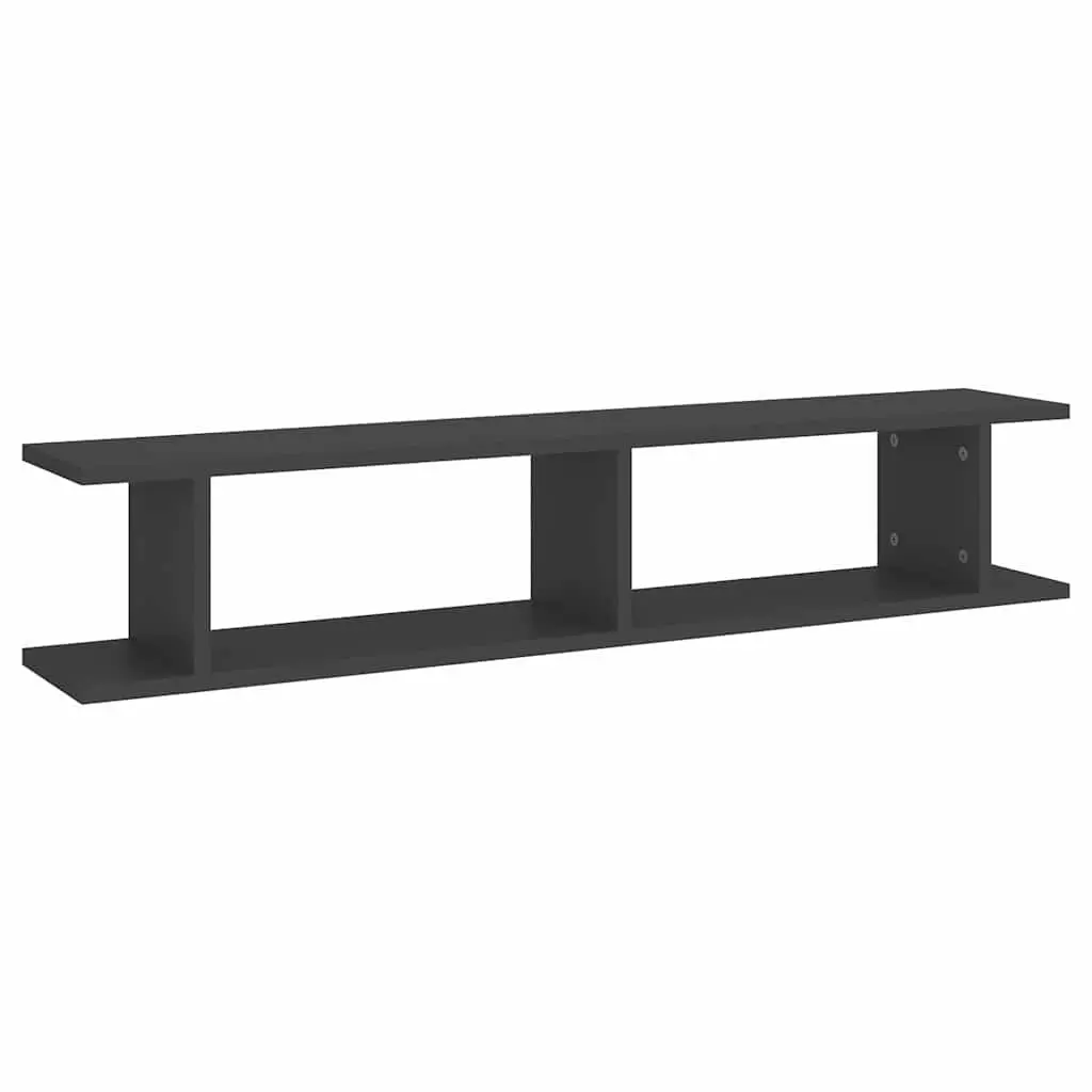 Wall Shelves Floating Cube Display Storage Grey 2 Piece Bedroom Living Room Decor
