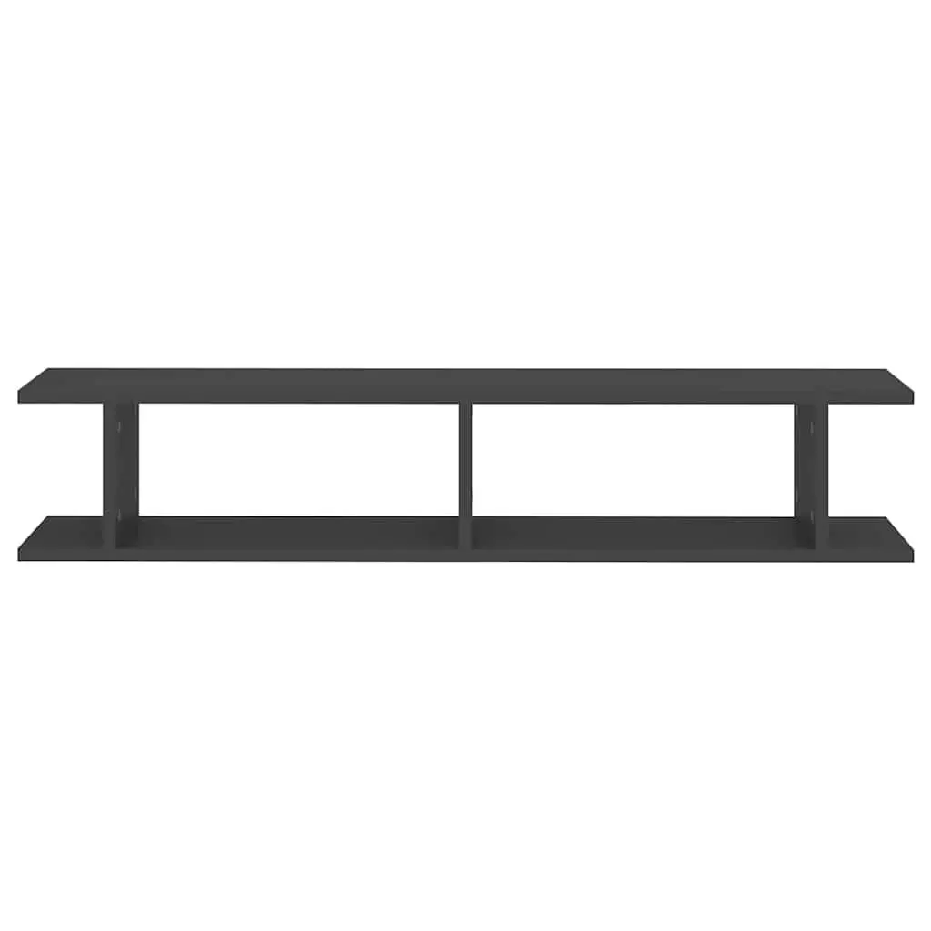 Wall Shelves Floating Cube Display Storage Grey 2 Piece Bedroom Living Room Decor